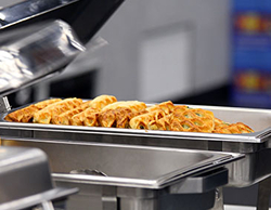 Pastries in a warming box