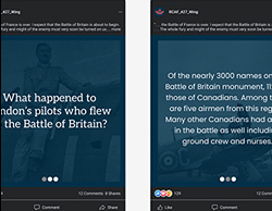 An image of two mockup social media posts for the museum