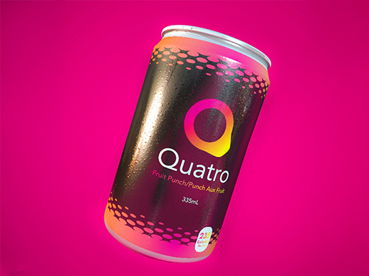 An image of the newly designed Quatro can