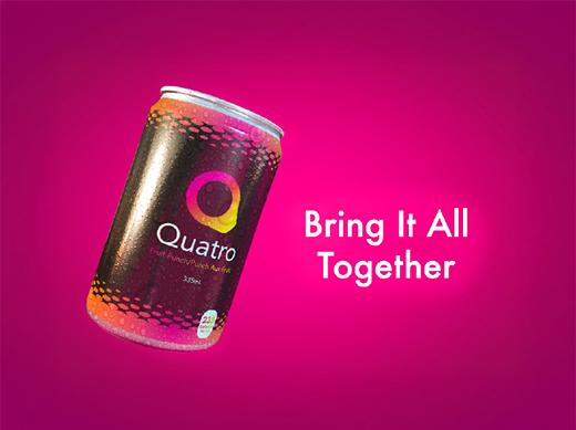 An image of a can of Quatro with the words Bring it All Together beside it